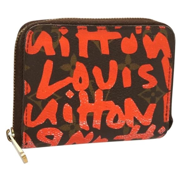 LOUIS VUITTON Monogram Graffiti Zippy Coin Purse Orange M93708 LV Auth 131503 - Picture 1 of 15